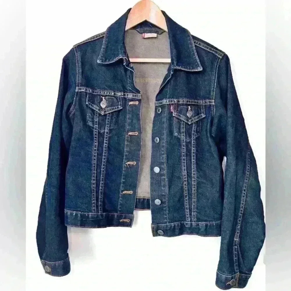 Vintage Levi’s Red Tab 90s Womens Dark‎ Denim Country Western Jacket Medium